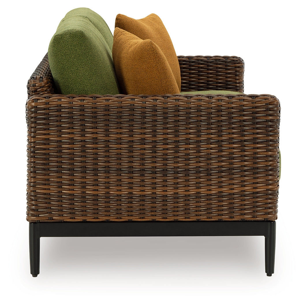 Horizon Hall Brown/Green Loveseat w/Cushion (Online Special Price) - Ornate Home