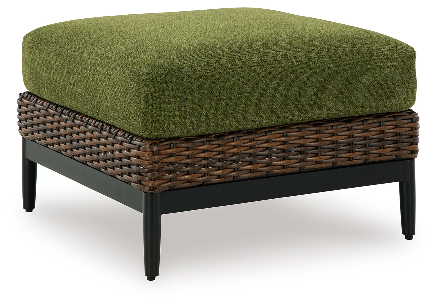Horizon Hall Brown/Green Ottoman with Cushion - Ornate Home