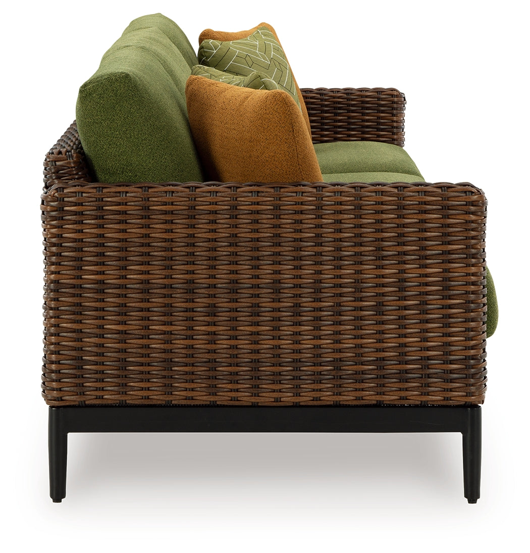 Horizon Hall Brown/Green Sofa with Cushion (Online Special Price) - Ornate Home