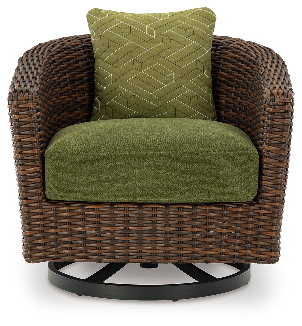 Horizon Hall Brown/Green Swivel Lounge w/ Cushion (Online Special Price) - Ornate Home