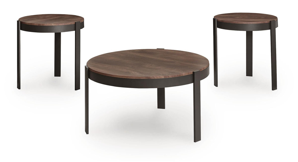Horizon Hills Brown/Black Table (Set of 3) - Ornate Home