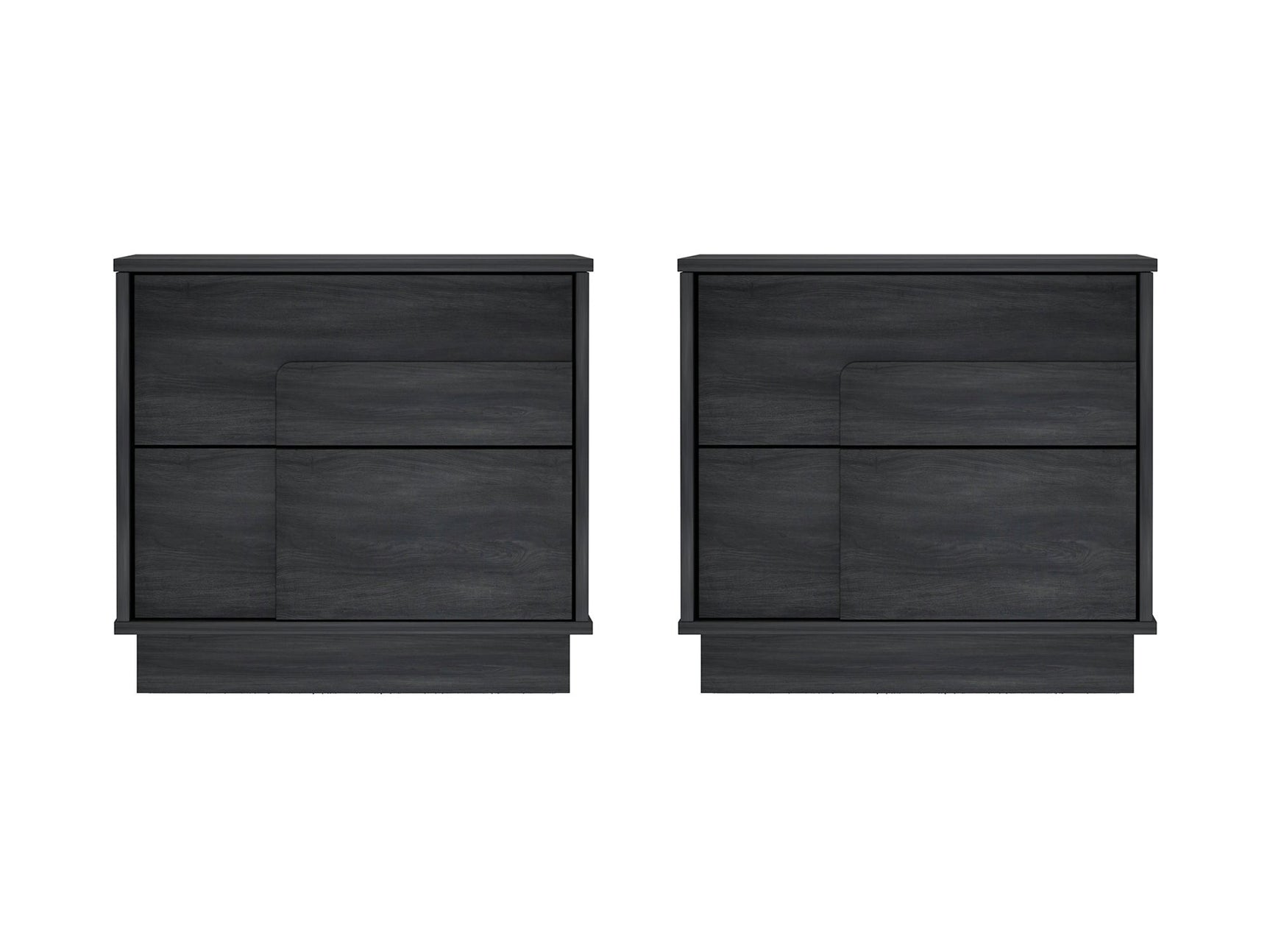 Horizon Nightstand in Charcoal Grey (set of 2) - Ornate Home