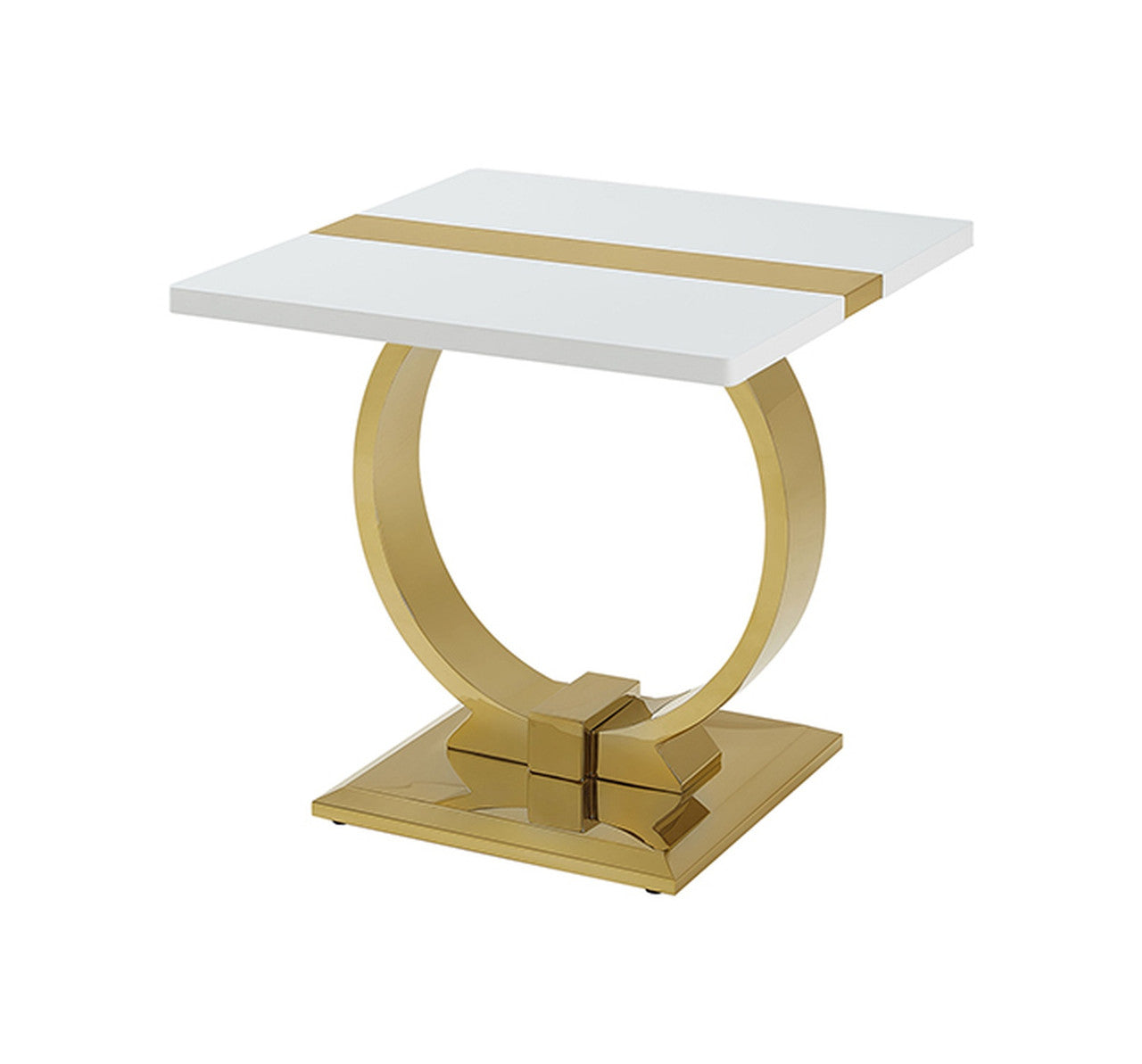 Horve Gold/White End Table - Ornate Home