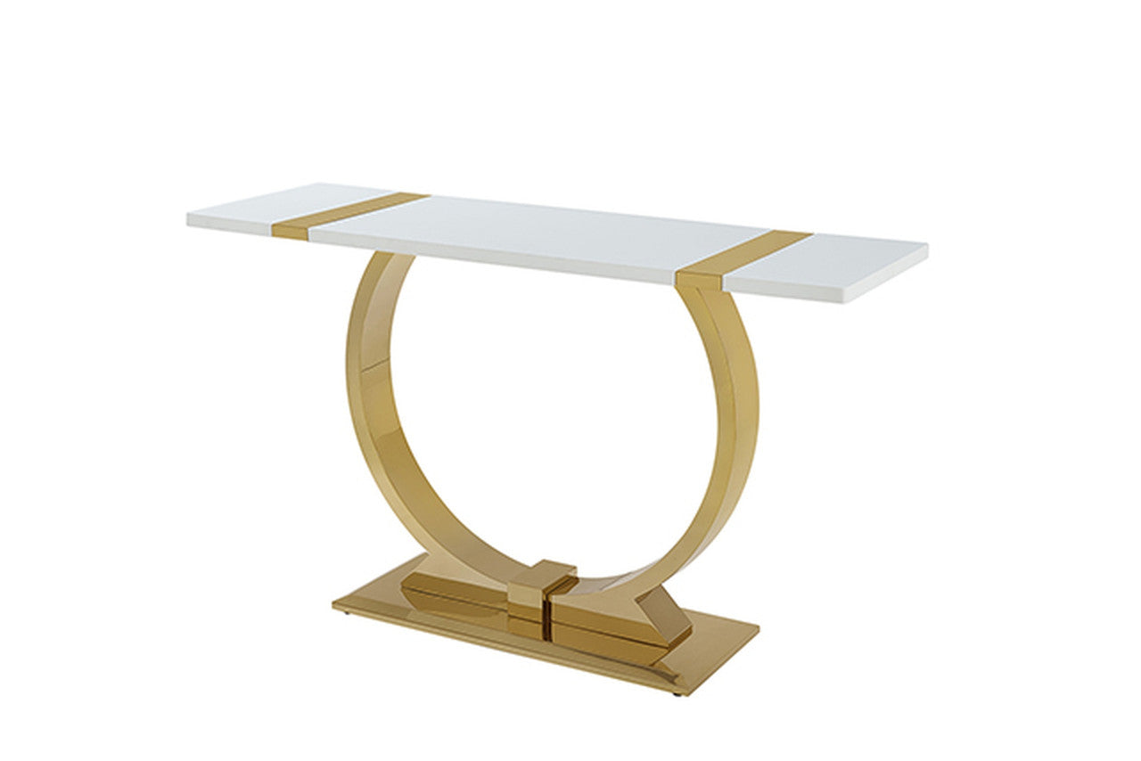 Horve Gold/White Sofa Table - Ornate Home
