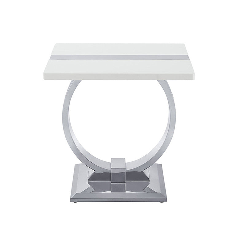 Horve Silver/White End Table