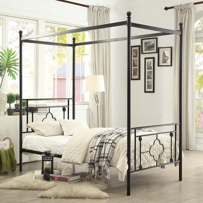Hosta Black Twin Platform Bed - Ornate Home