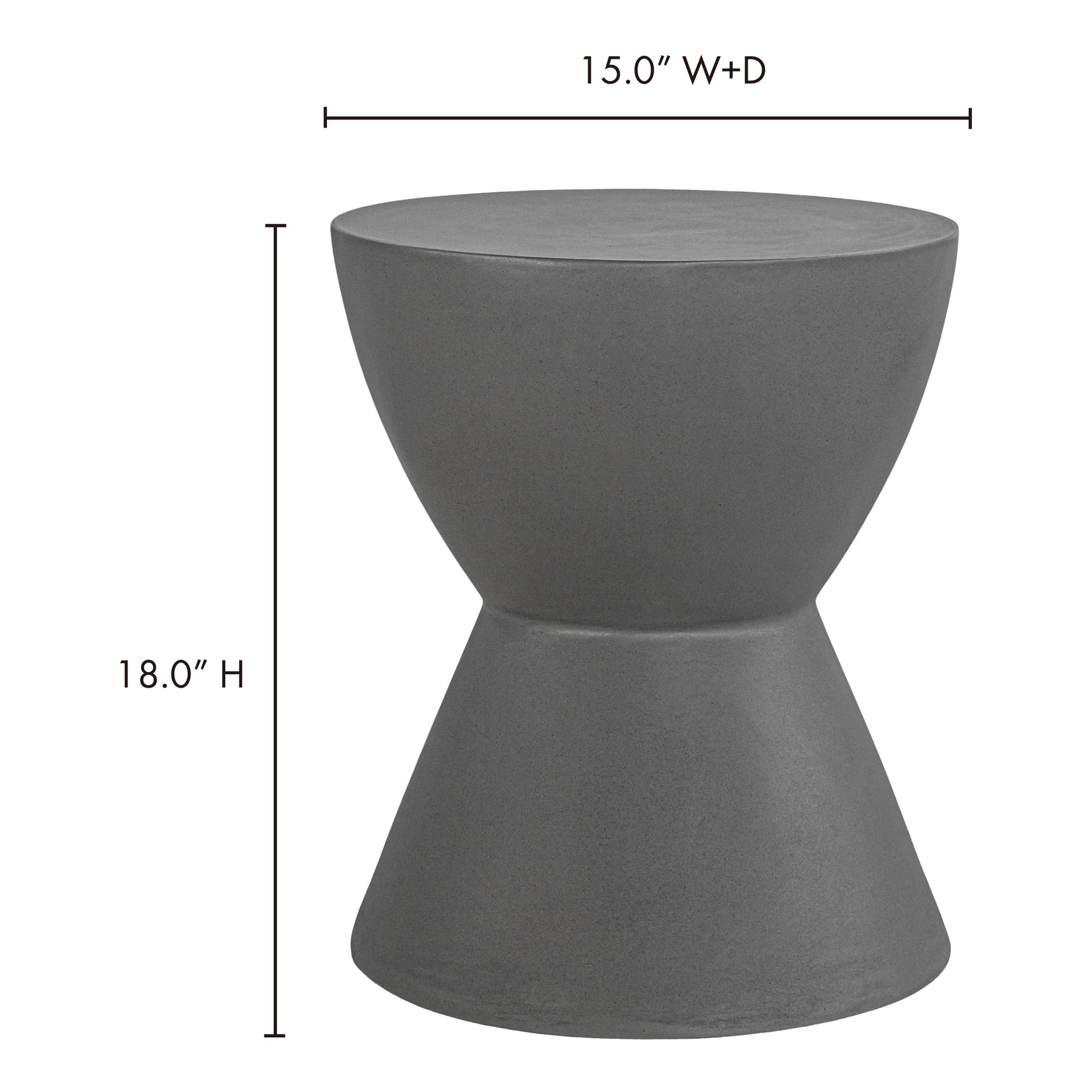 Hourglass Dark Grey Outdoor Stool - Ornate Home