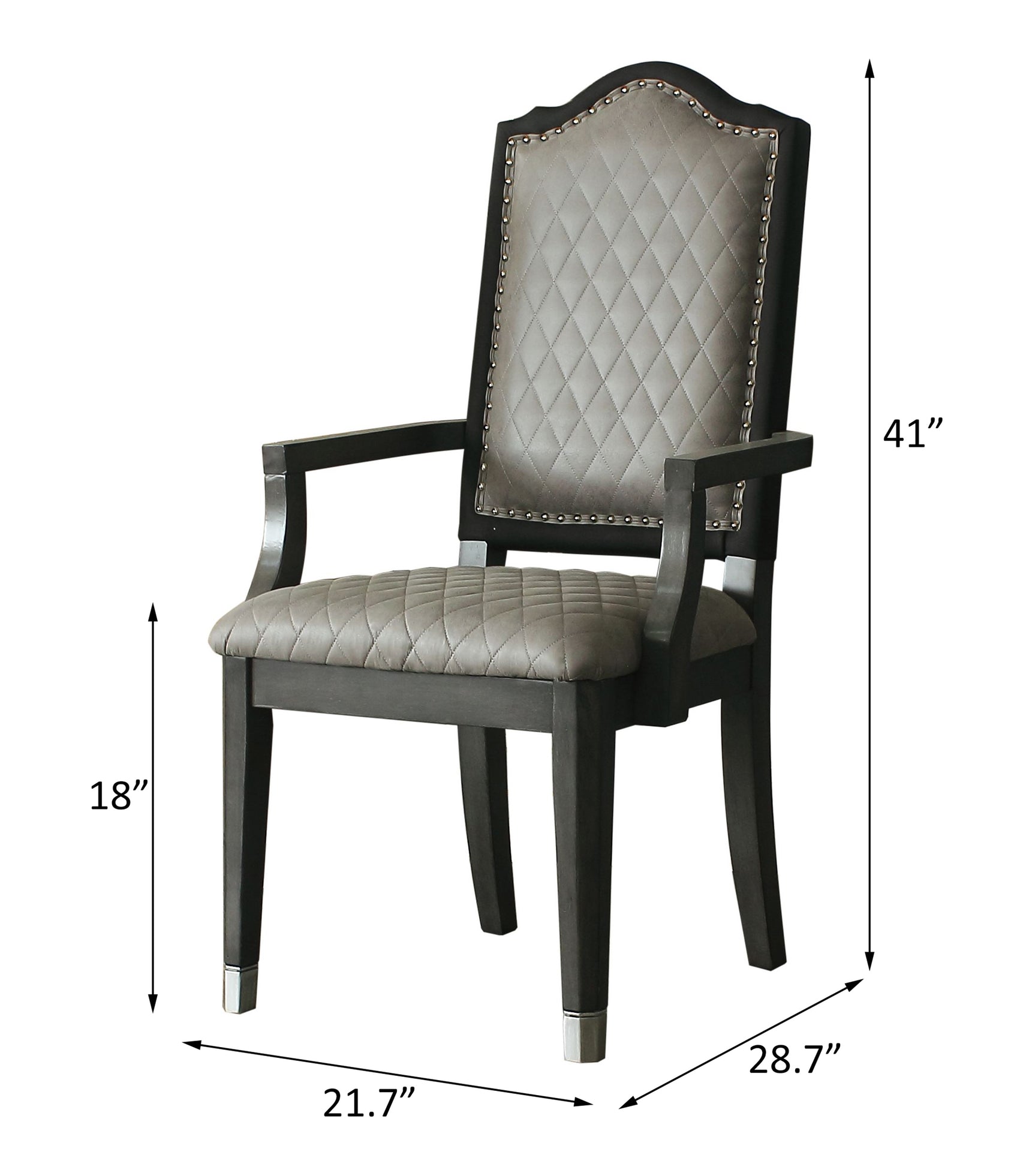 House Beatrice Arm Chair in Charcoal (Set of 2) 68813 - Ornate Home