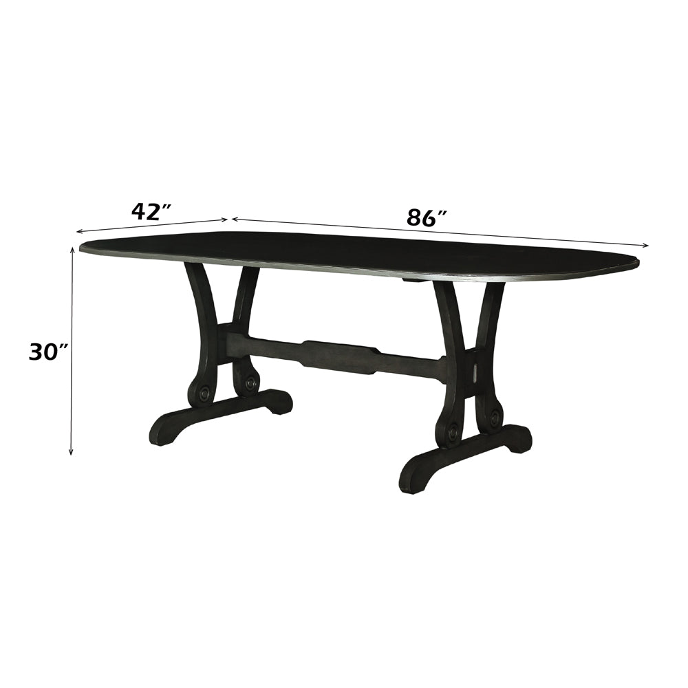 House Beatrice Dining Table in Charcoal 68810 - Ornate Home