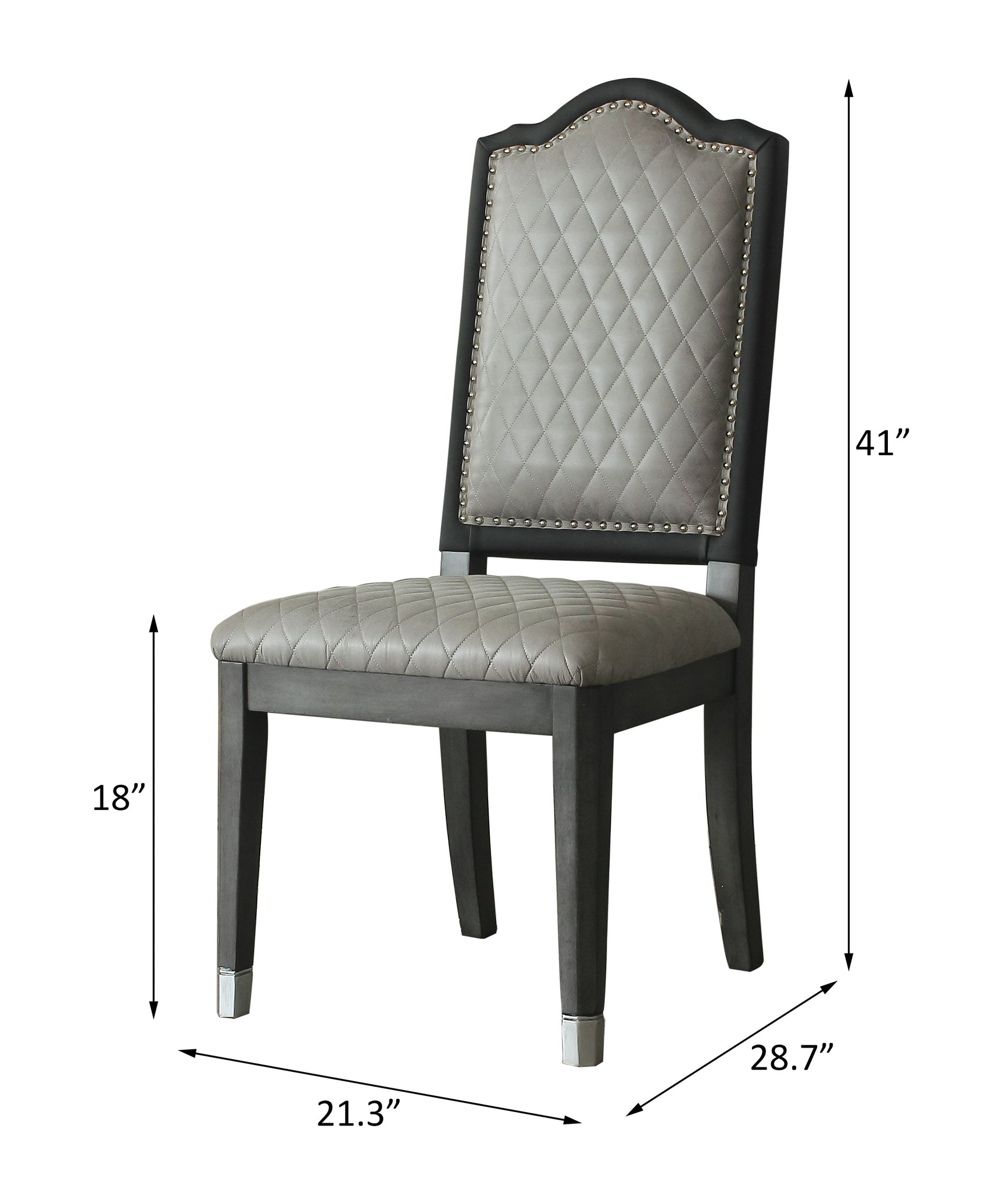 House Beatrice Side Chair in Charcoal (Set of 2) 68812 - Ornate Home