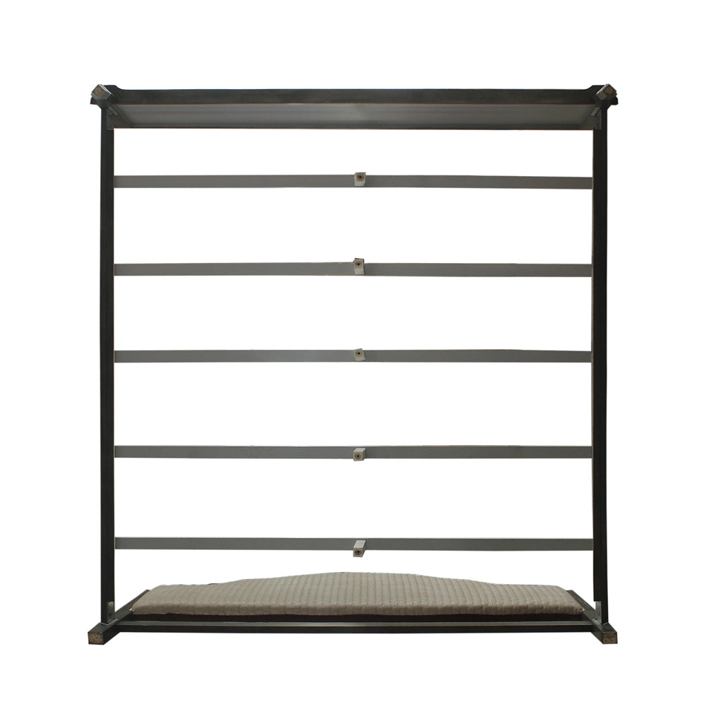 House Beatrice Two Tone Beige/Charcoal/Light Gray Queen Bed - Ornate Home
