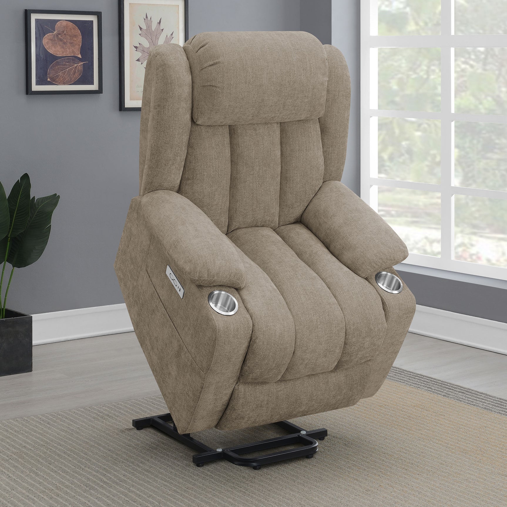 Houston Camel Power Lift Recliner - Ornate Home