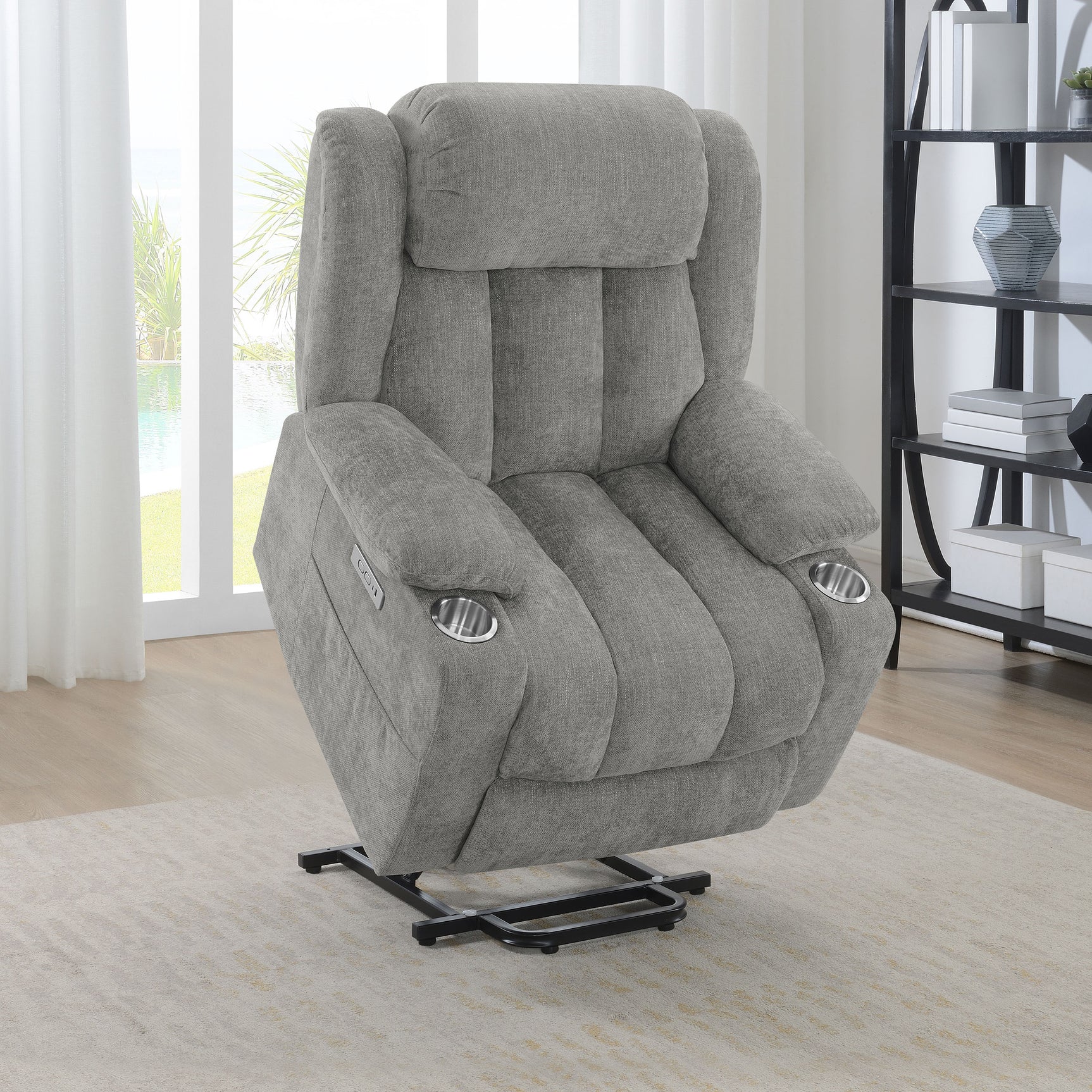 Houston Grey Power Lift Recliner - Ornate Home