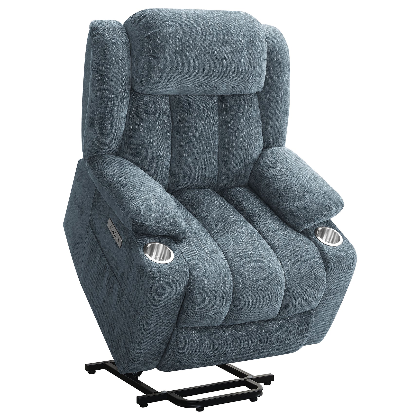 Houston Slate Blue Power Lift Recliner - Ornate Home
