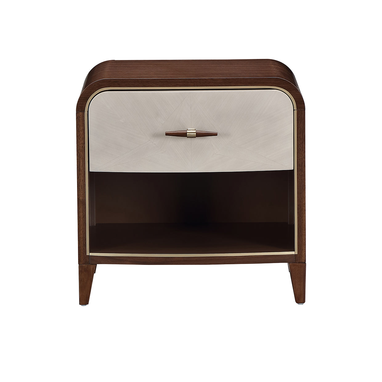 Houston Walnut 1-Drawer Nightstand - Ornate Home