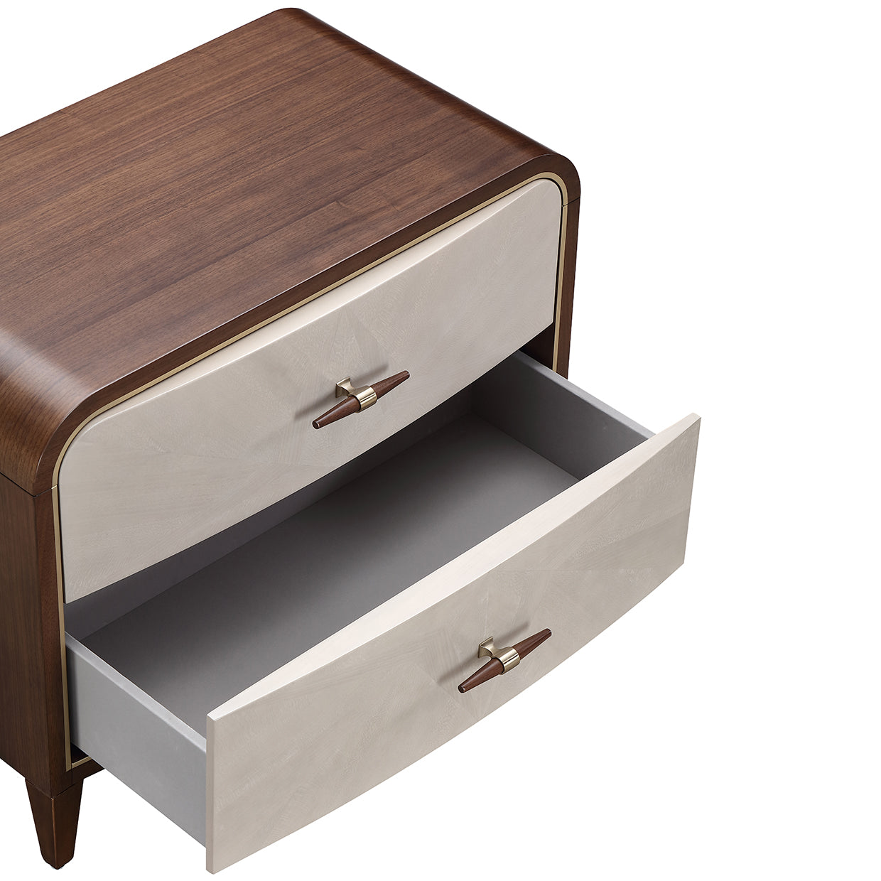 Houston Walnut 2-Drawer Nightstand - Ornate Home