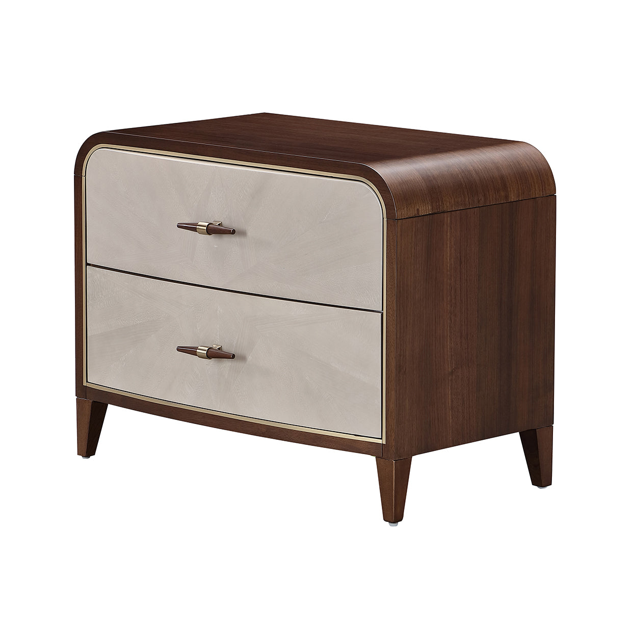 Houston Walnut 2-Drawer Nightstand - Ornate Home