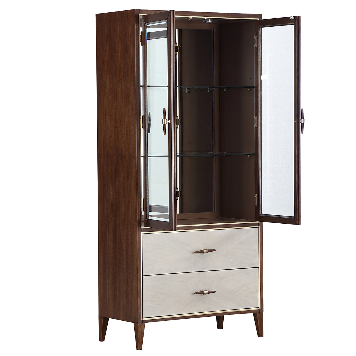 Houston Walnut Display Cabinet - Ornate Home