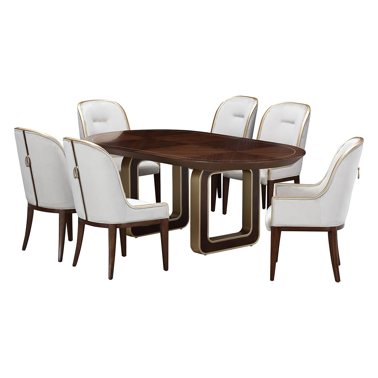 Houston Walnut Oval Dining Table - Ornate Home