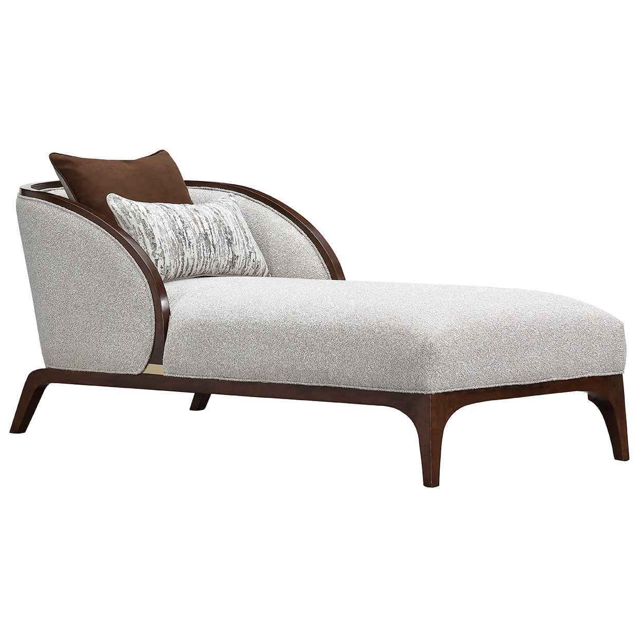 Houston Walnut/Pebble Chaise - Ornate Home