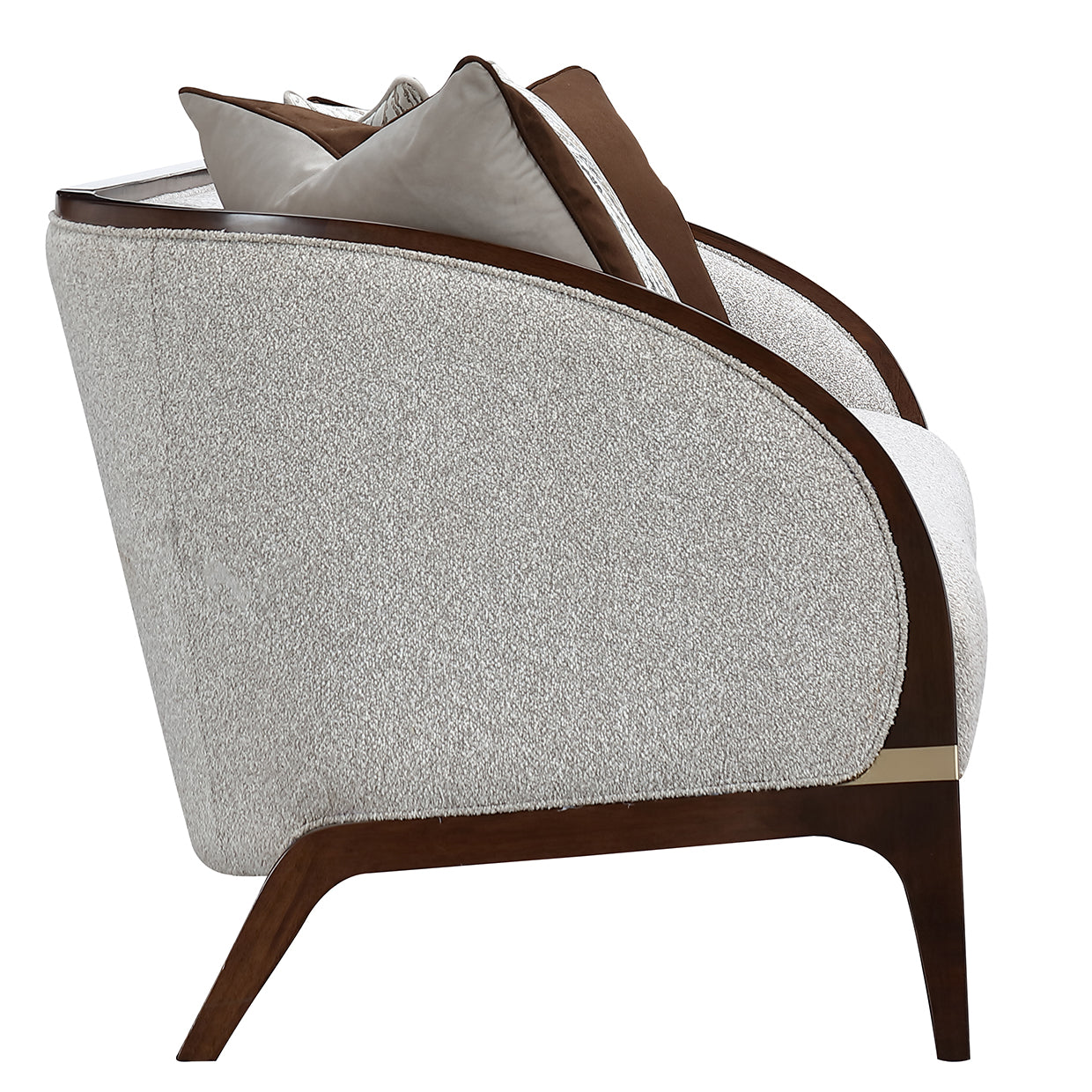Houston Walnut/Pebble Sofa - Ornate Home