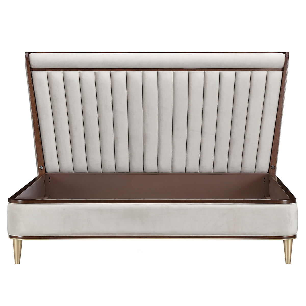 Houston Walnut/Porcini California King Channel Tufted Panel Bed