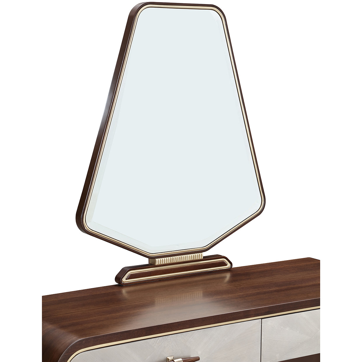 Houston Walnut Vanity Table with Mirror & Chair - Ornate Home