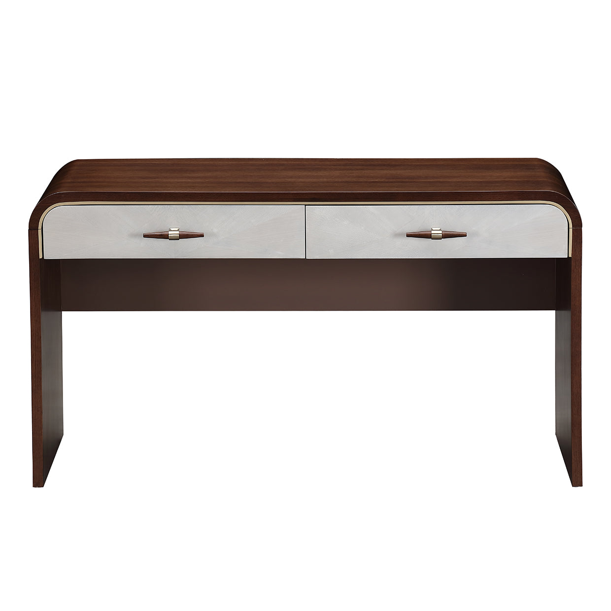 Houston Walnut Vanity Table with Mirror & Chair - Ornate Home