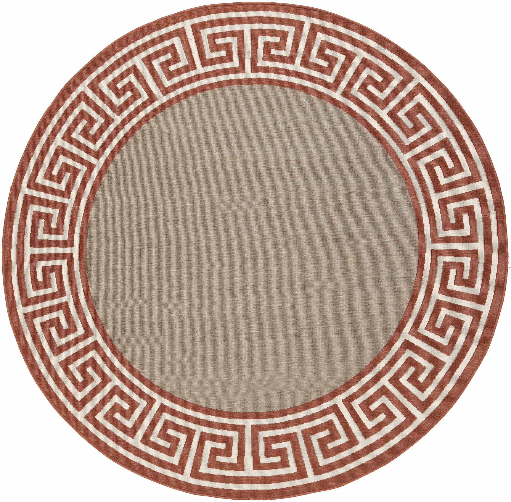 Houtz Red Border Greek Outdoor Rug - Clearance - Ornate Home