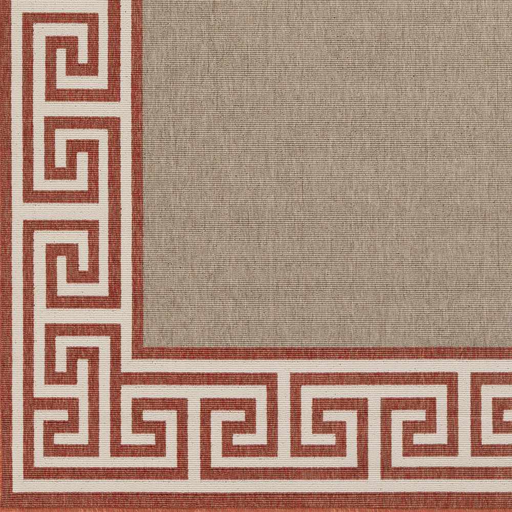 Houtz Red Border Greek Outdoor Rug - Clearance - Ornate Home