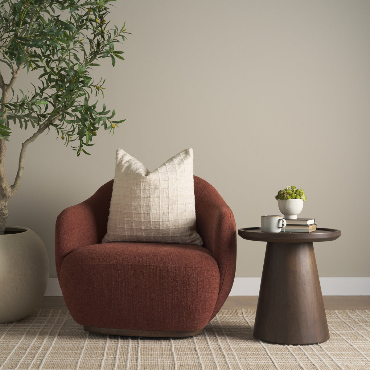 Hudson Burgundy Fabric Upholstered Chair - Ornate Home