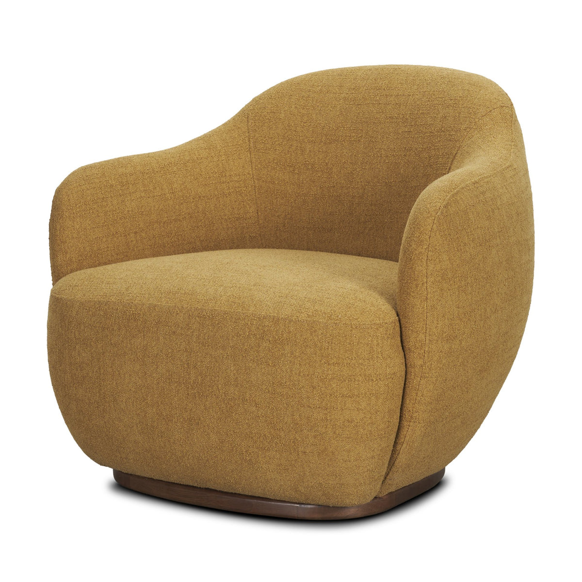 Hudson Mustard Fabric Upholstered Swivel Chair - Ornate Home