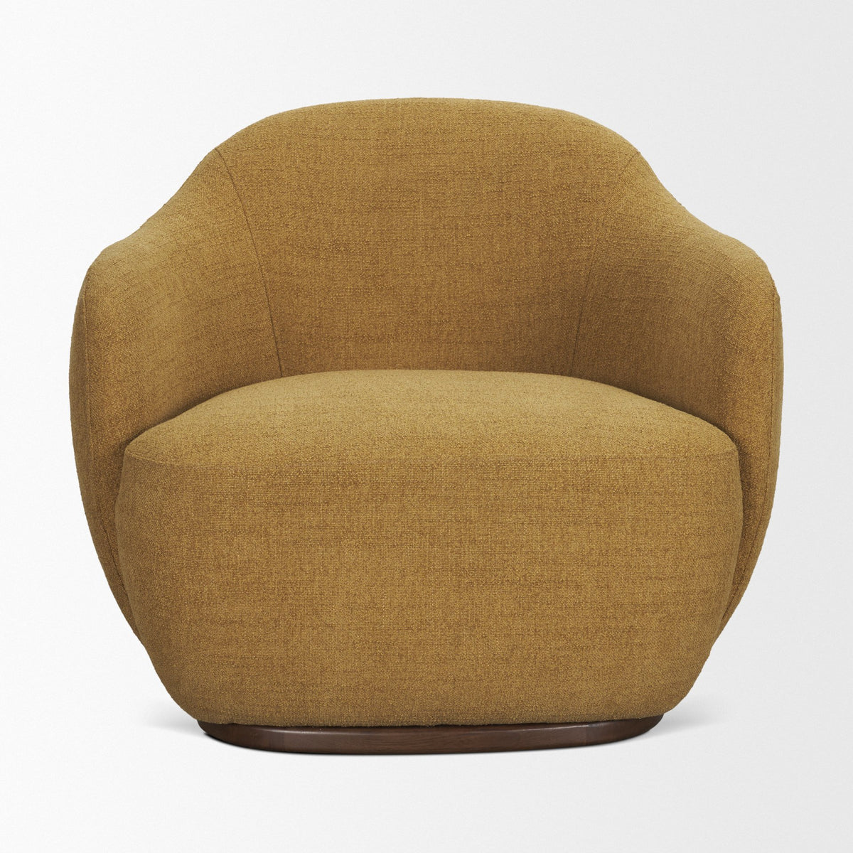 Hudson Mustard Fabric Upholstered Swivel Chair - Ornate Home
