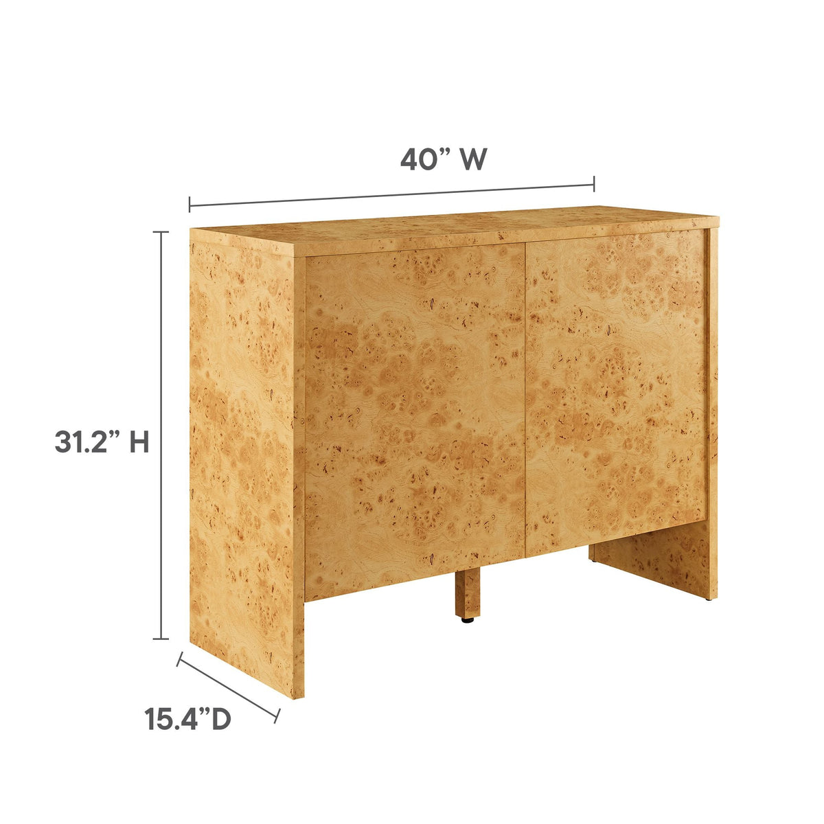 Hudson Natural 40" Burl Wood Sideboard - Ornate Home
