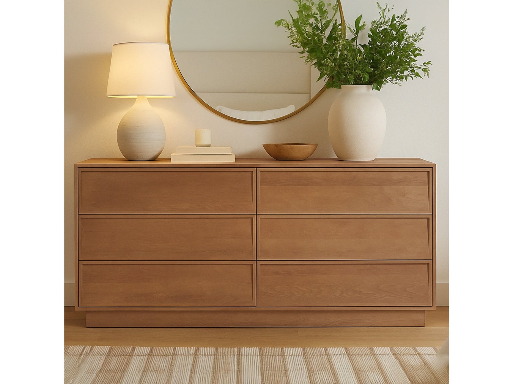 Hudson Natural 6 Drawer Dresser - Ornate Home