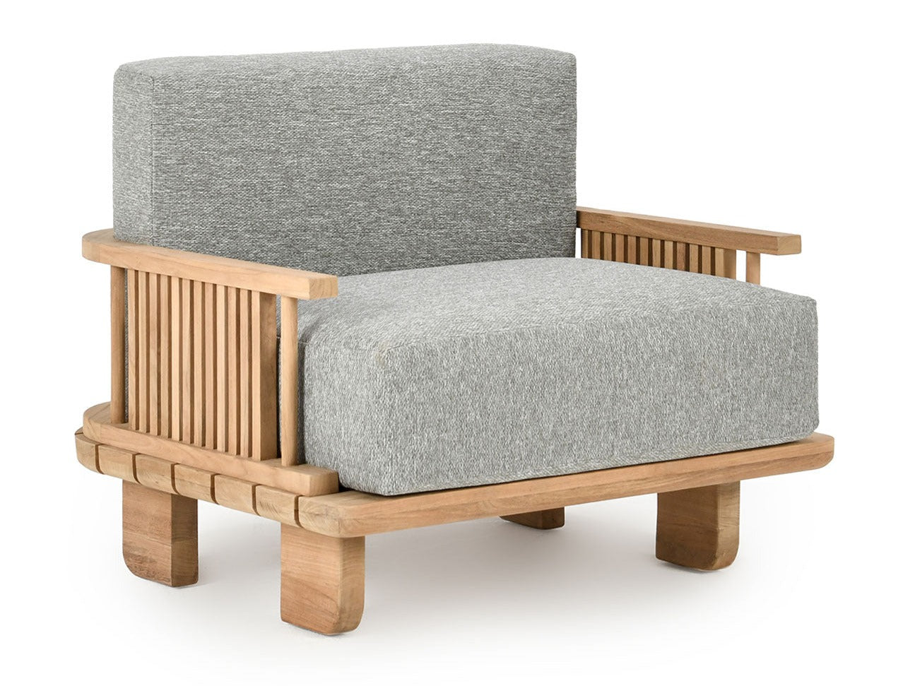 Hudson Natural/Gray Outdoor Accent Chair - Ornate Home