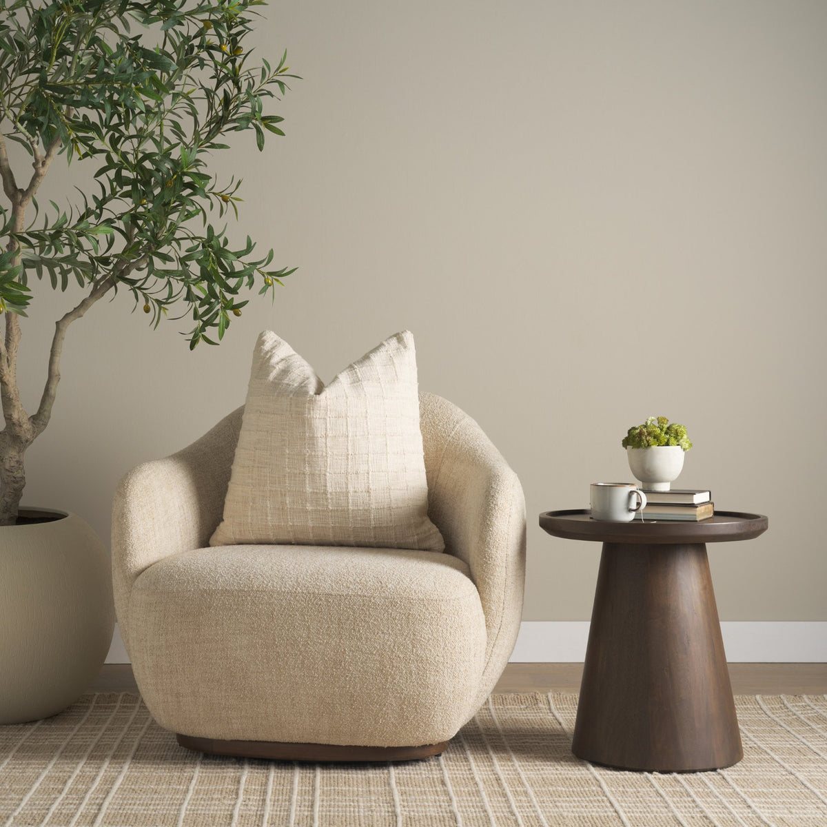 Hudson Oatmeal Fabric Upholstered Chair - Ornate Home
