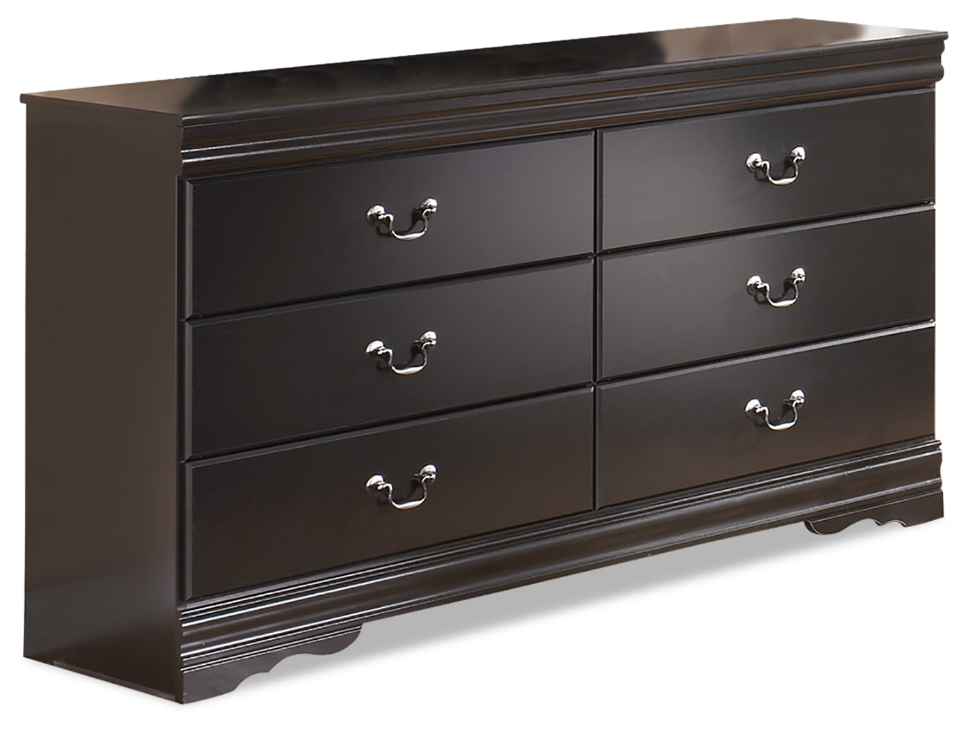 Huey Vineyard Black Full Sleigh Bedroom Set with Dresser, Mirror, Chest and Nightstand (Online Special Price) - Ornate Home