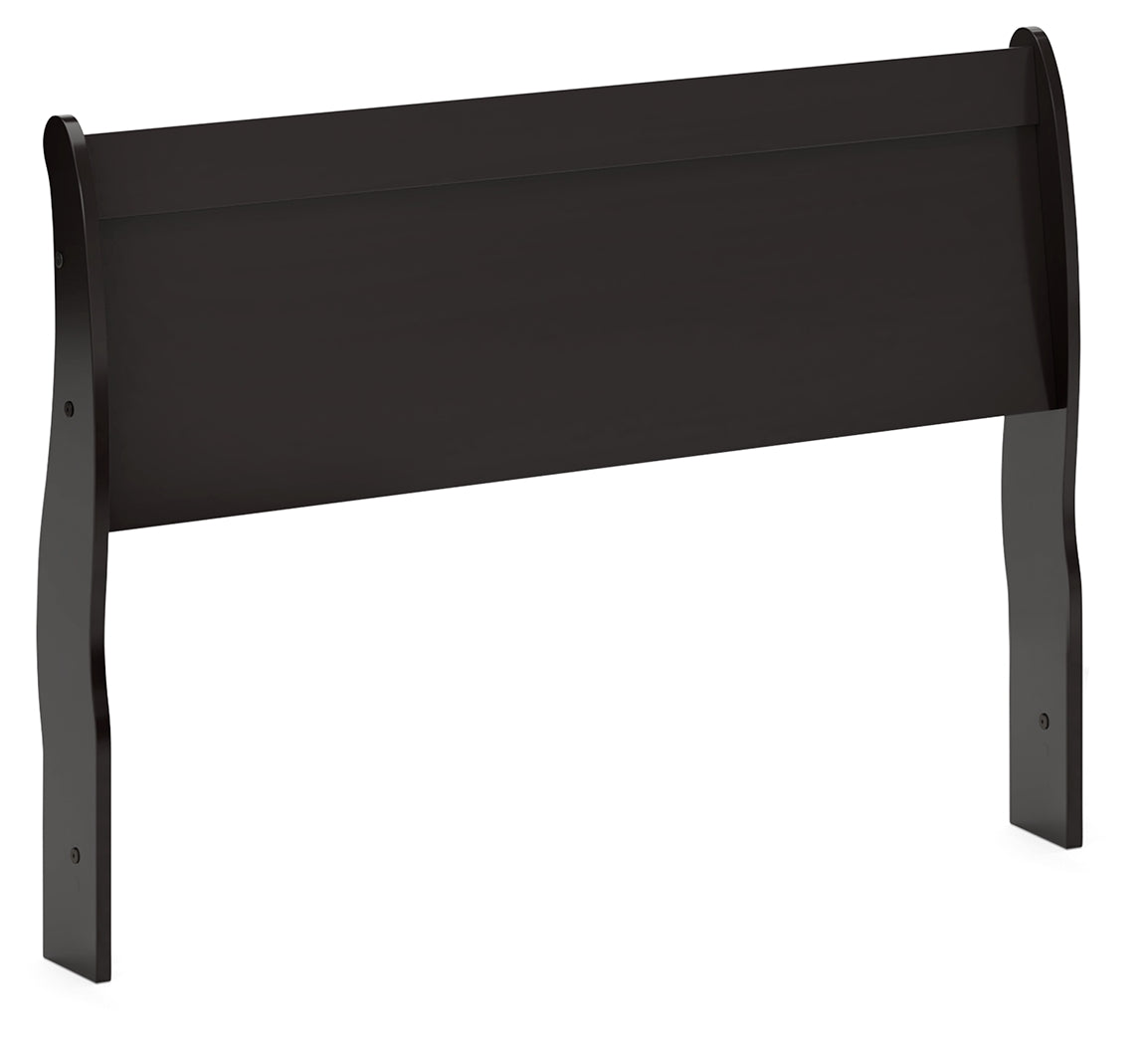 Huey Vineyard Black Queen Sleigh Headboard, Dresser, Mirror and Nightstand (Online Special Price) - Ornate Home