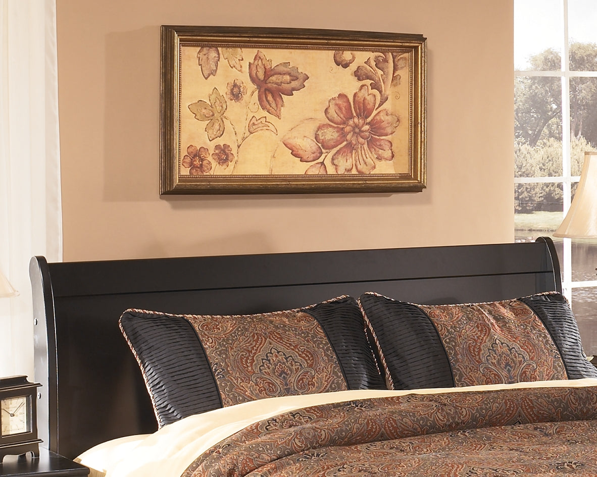 Huey Vineyard Black Queen Sleight Bed & Chest (Online Special Price) - Ornate Home