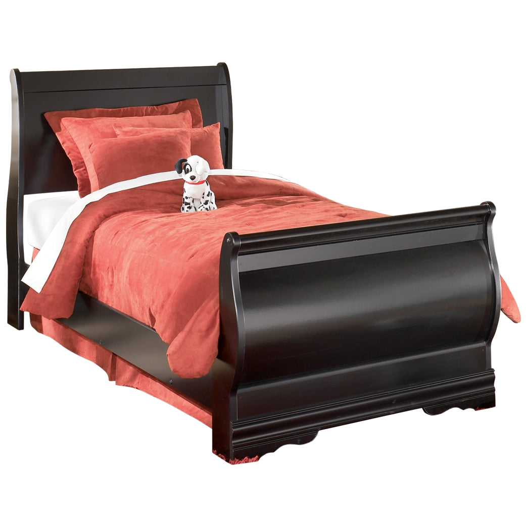 Huey Vineyard Black Twin Sleigh Bed (Online Special Price) - Ornate Home