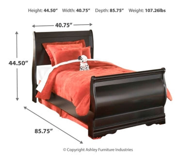 Huey Vineyard Black Twin Sleigh Bedroom Set with Chest (Online Special Price) - Ornate Home