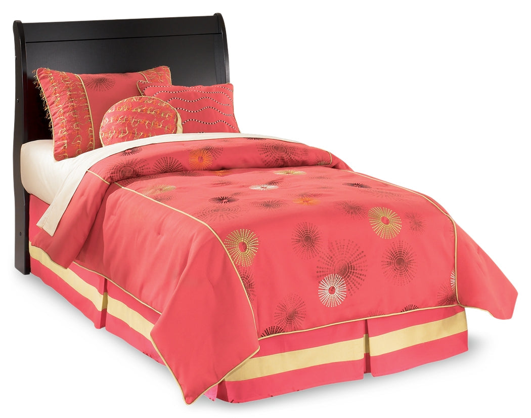 Huey Vineyard Black Twin Sleigh Headboard (Online Special Price) - Ornate Home