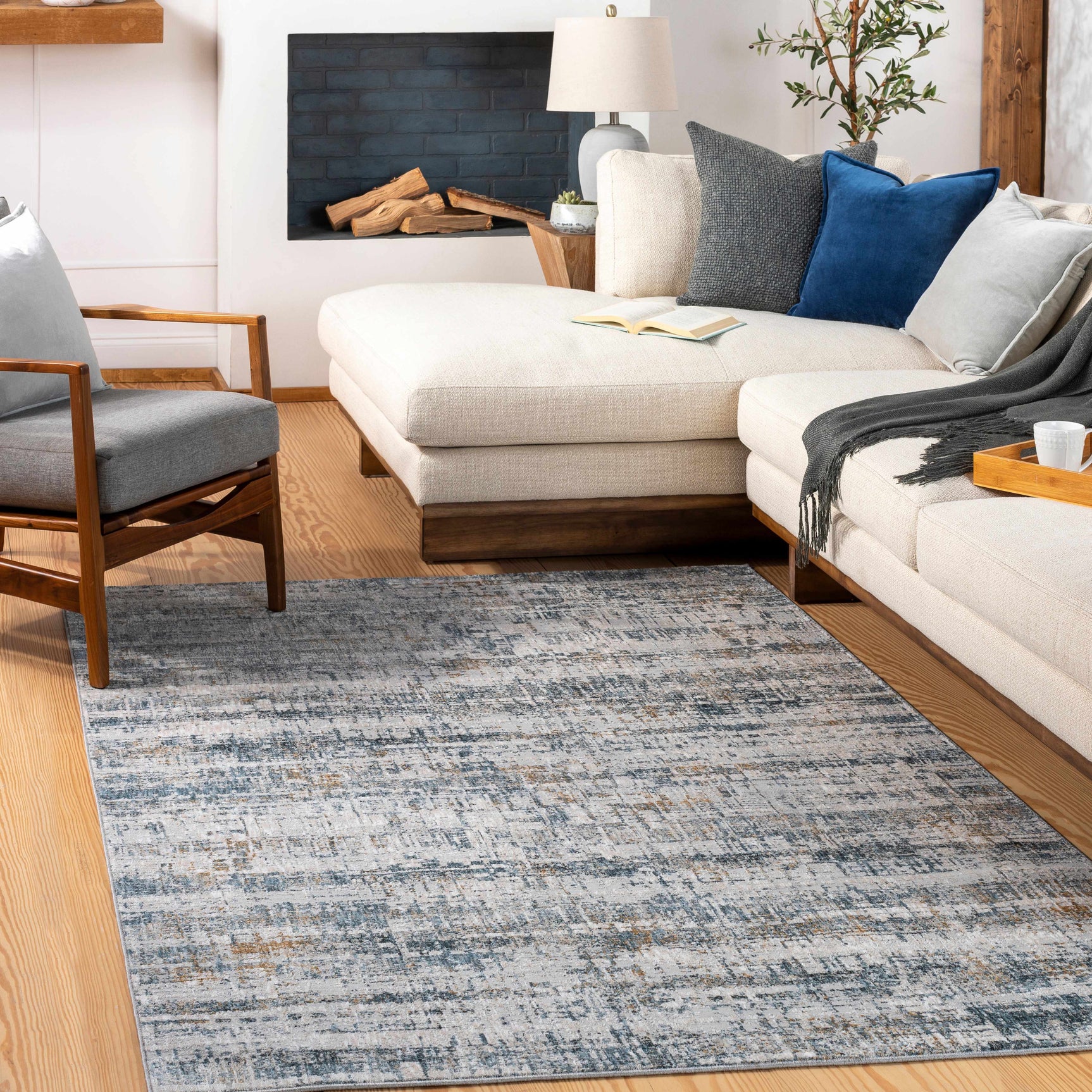 Hughesdale Distorted Lines Luxe Area Rug - Ornate Home