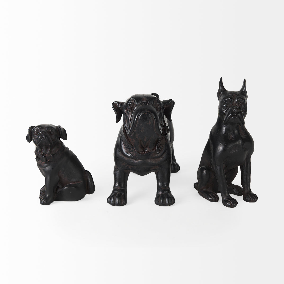 Hugo Black Resin Bulldog - Ornate Home