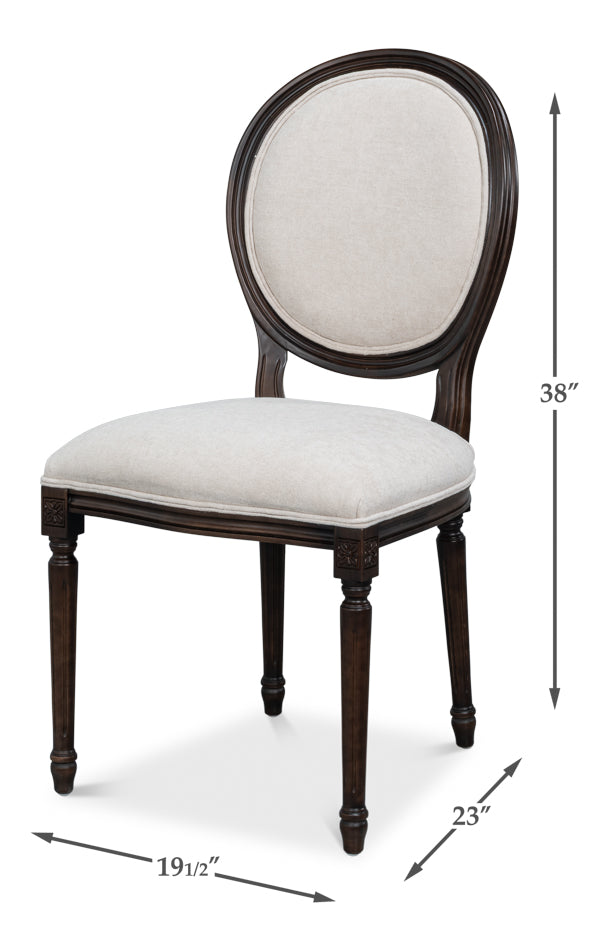 Hugo Nero/Cream Oval Side Chair (Set of 2) - Ornate Home