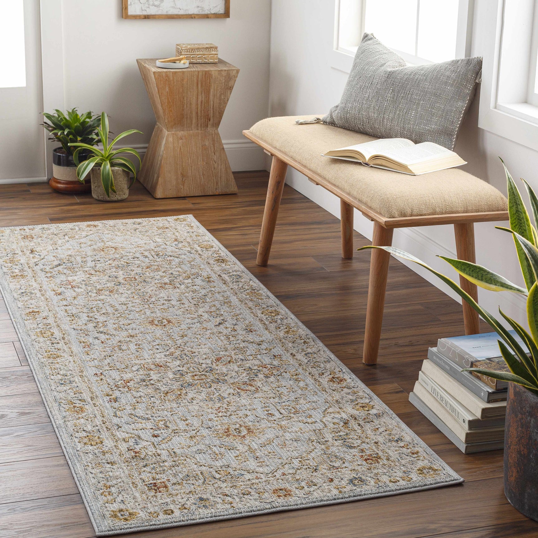 Huguley Floral Cream Luxe Rug - Ornate Home