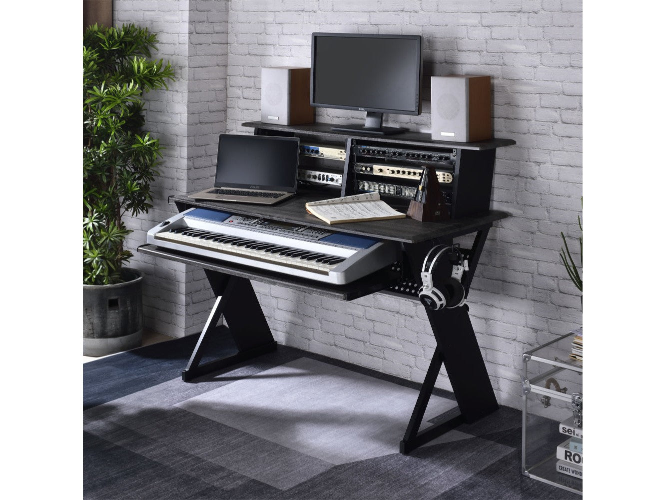 Humanity Black Music Desk - Ornate Home