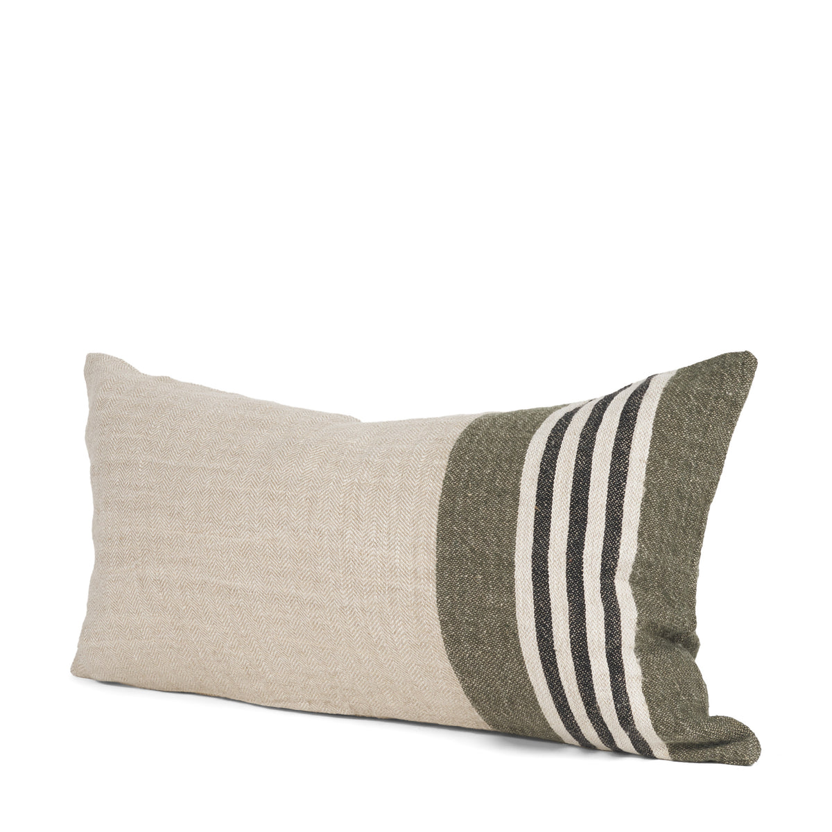Hunter Oatmeal/Green 14x26 Lumbar Decorative Pillow Cover