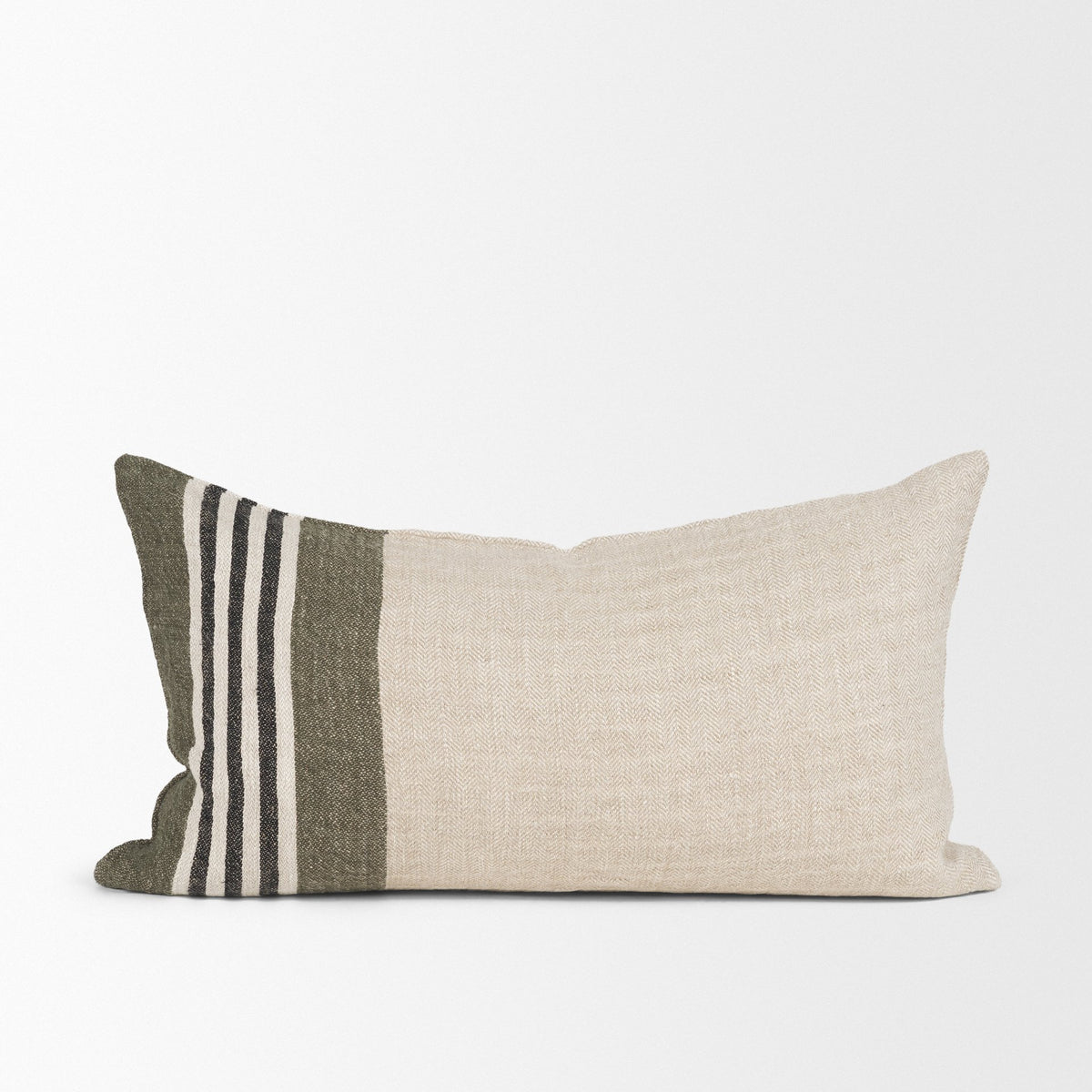 Hunter Oatmeal/Green 14x26 Lumbar Decorative Pillow Cover